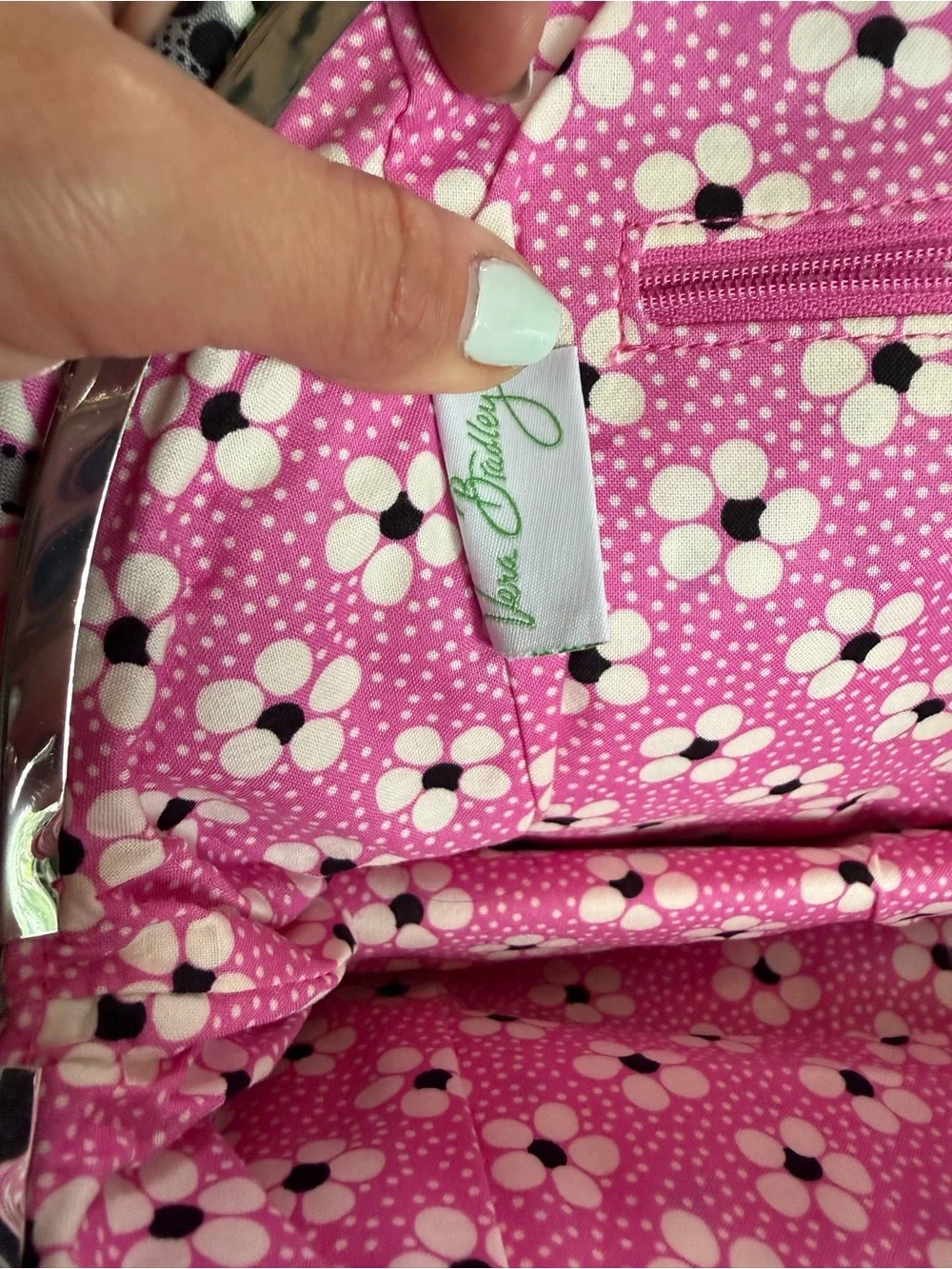 Vera Bradley Eloise Frame Bag In Retired Priscilla Pink Kiss Lock Closure Floral